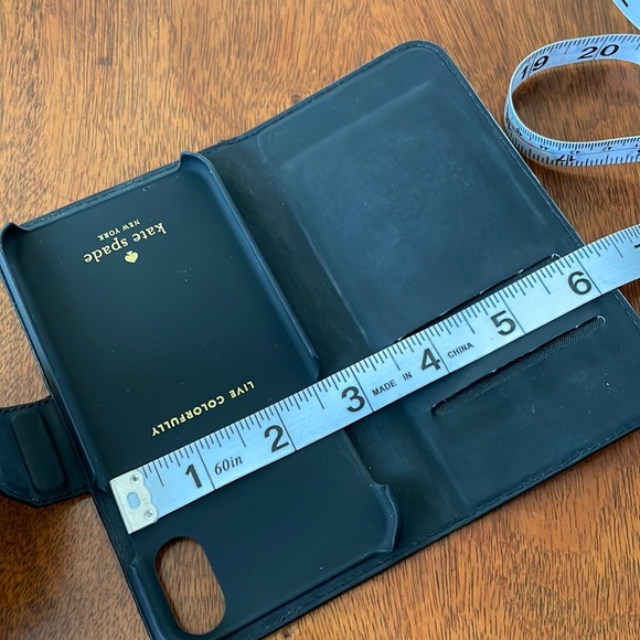 Kate Spade sparkly black phone and card holder. Two card holders, magnetic flap. - Picture 4 of 15